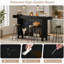 Meuble-bar moderne noir de 160 cm – Table de bar à deux niveaux avec repose-pieds, table haute idéale pour la cuisine, le bistro, la salle à manger ou le salon – Meuble-bar industriel