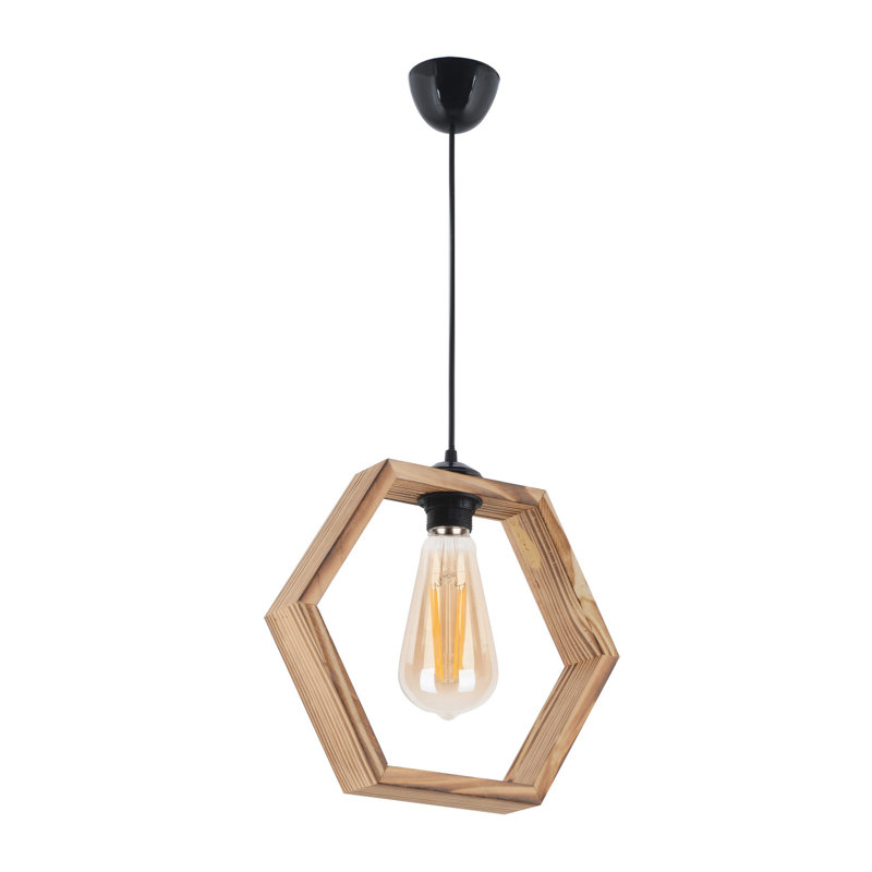 Elegant Wooden Chandelier, Natural Finish, 11.8 x 10.2 inches | Adjustable Height (Up to 27.6 inches) | E27 Socket, Max 40W | CE Certified | Perfect for Dining Rooms, Living Spaces, and Modern Interiors