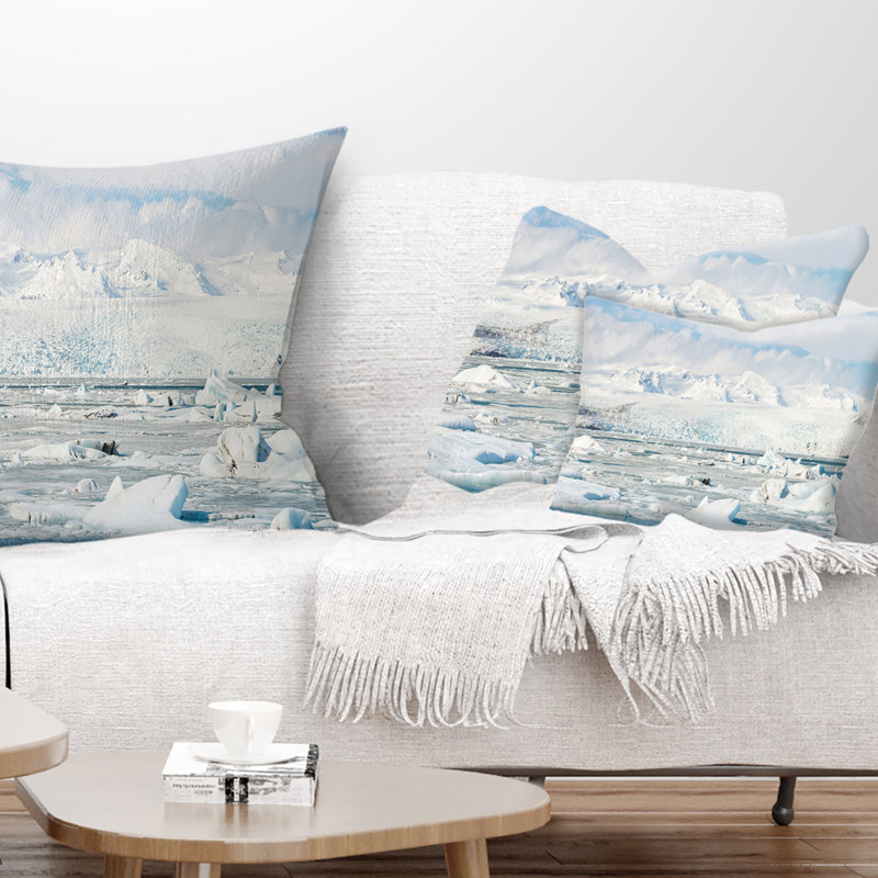 Glacier en Islande - Coussin décoratif à imprimé paysage
