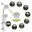 Pomme de douche double multifonction - Système de douche avec pomme de douche à pluie de 4,7 po, douche à main 8 fonctions, barre coulissante réglable-126529139