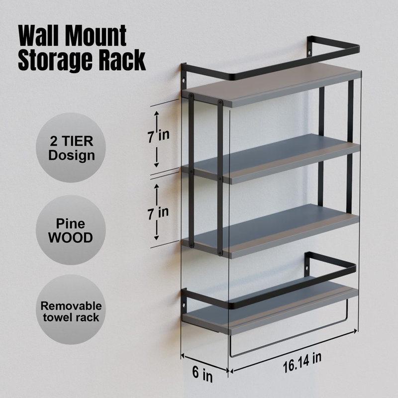 Gero Floating Shelf, Gray