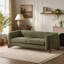 Canapé Sherpa bouclé de 82 pouces, vert olive, confortable et élégant pour les espaces de vie modernes