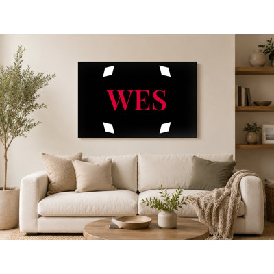 Monogramme Westerlo World Football City Luxury - blanc noir rouge - art mural sur toile