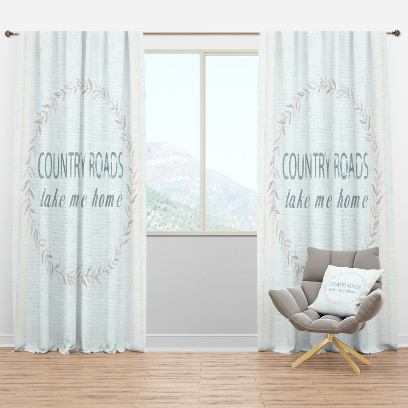 Farmhouse Florals XVIII - Farmhouse Velvet Curtain - Room darkening - 1 panel, Blue, 52" W x 108" L