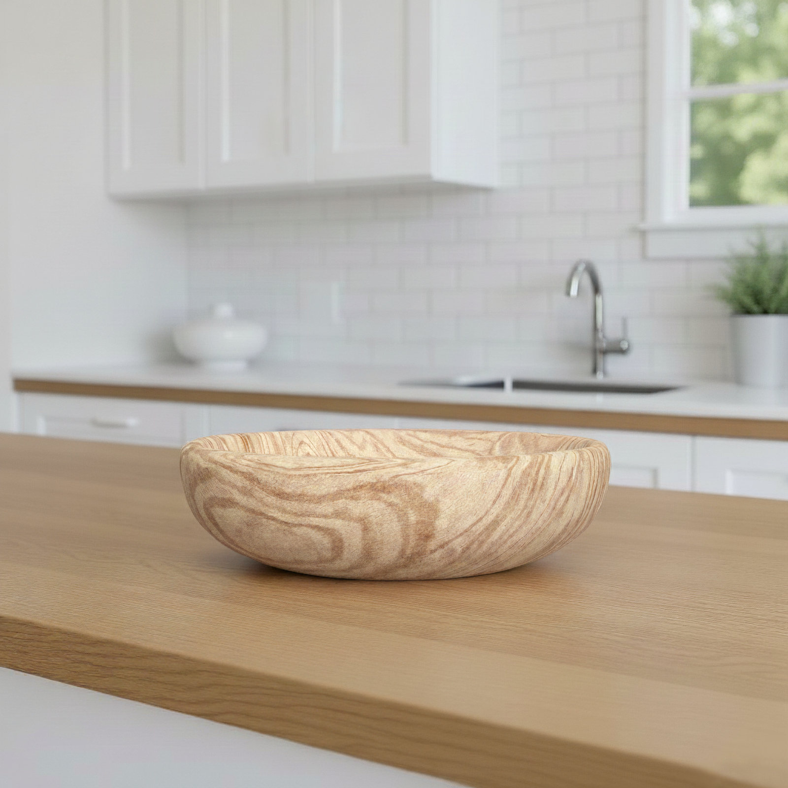 Handmade Wood Decorative Bowl 1, 4.5" H x 20" W x 20" D