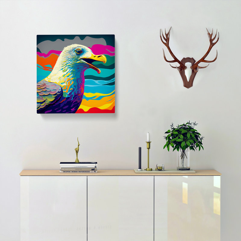 Seagull Pop Art - Wrapped Canvas