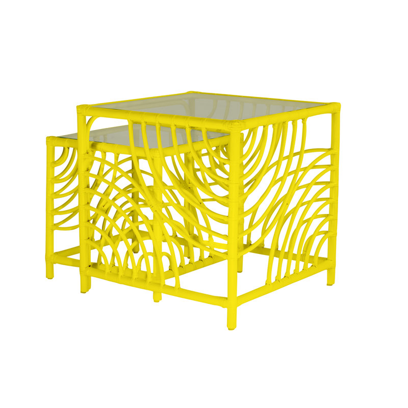 Tables gigognes 2 pièces  Swirl, Jaune tournesol