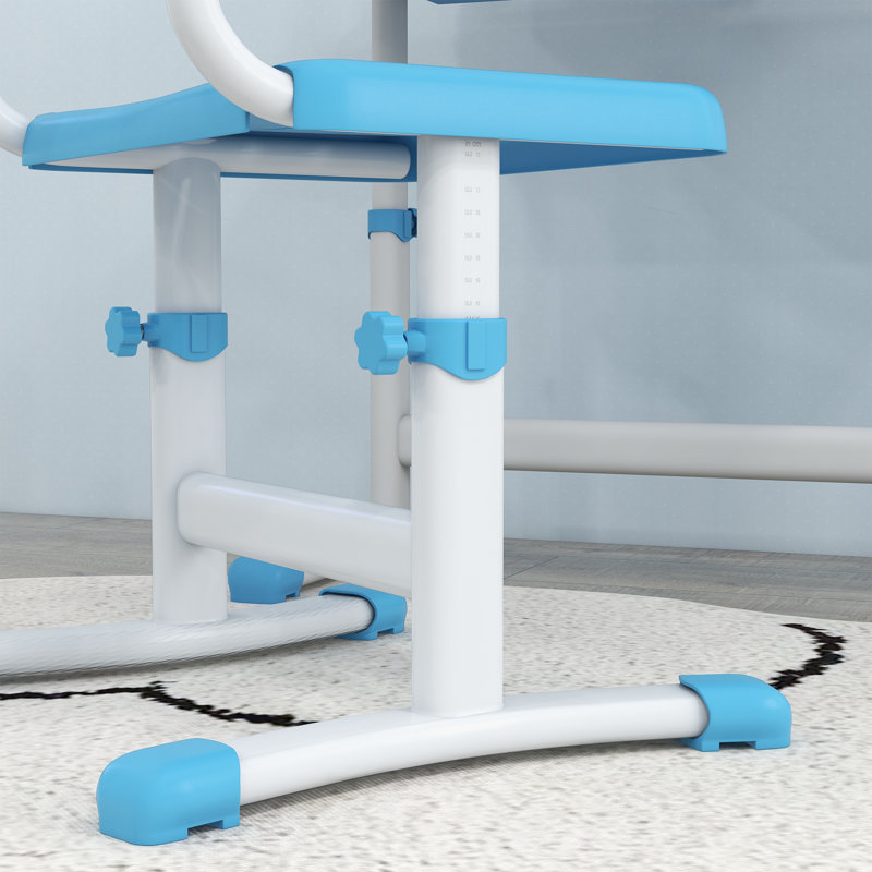 Ensemble de bureau d'écriture et de chaise pour enfants 27,5 po Stepanie, Bleu