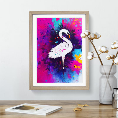 Swan Paint Splash - Framed Print