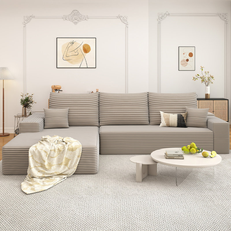 Canapé modulaire 108 po avec canapé en forme de L et canapé modulaire 108 po, Orienté à gauche (vu de face), Chameau