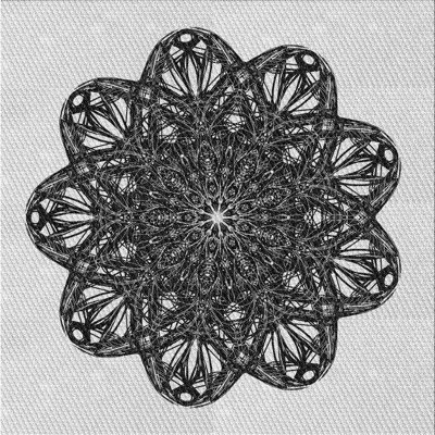 Tapis noir/blanc tissé à la machine