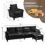 Ensemble de salon de 101 po en velours côtelé 3 pièces comprenant un canapé modulaire en L 4 places, un repose-pieds et une chaise-2046352905