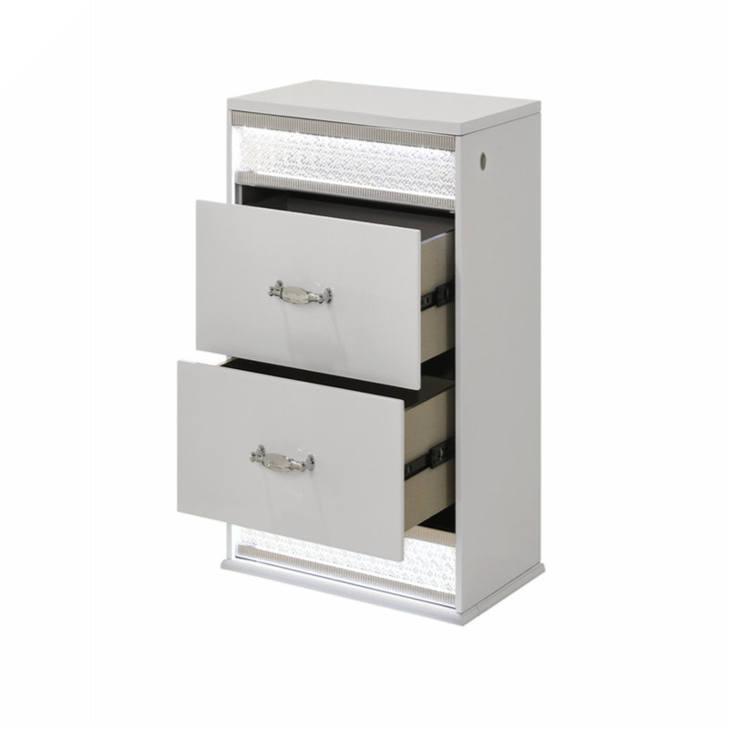 Table de chevet 2 tiroirs Glam