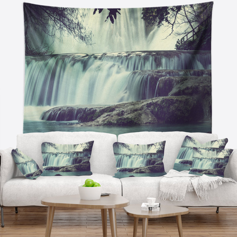 Paysage avec cascade étonnante au Mexique, H 32 po x l 39 po