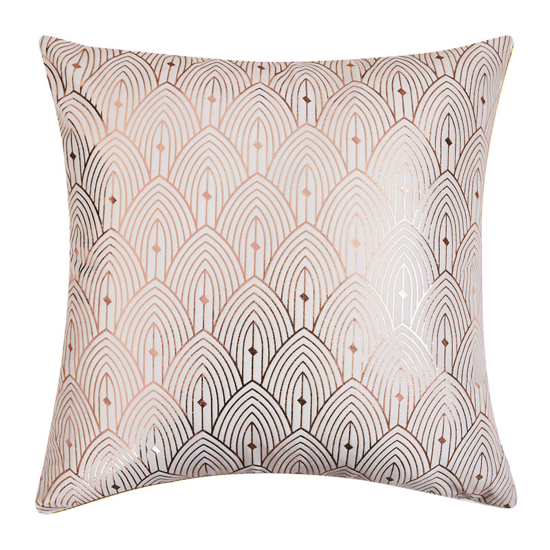 Geometric Velvet Reversible Throw Pillow, White, Filled, 18" x 18"