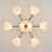 6+2-Light Semi-Flush Mount Ceiling Light/Chandelier with Frosted Glass Shades-2080940339