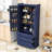 Averir Kitchen Pantry, Tall Storage Cabinet with 3 Drawers and Adjustable Shelves-180207954