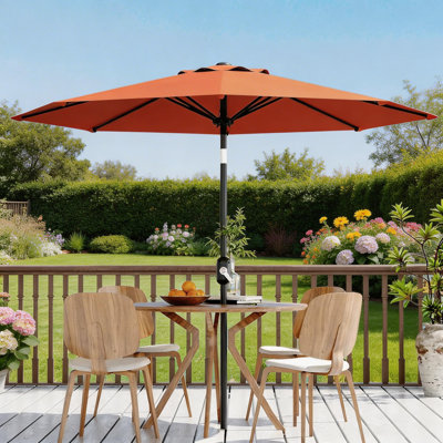 10ft Outdoor Patio Umbrella, with Crank Lift & Push Button Tilt, UV Protection Waterproof
