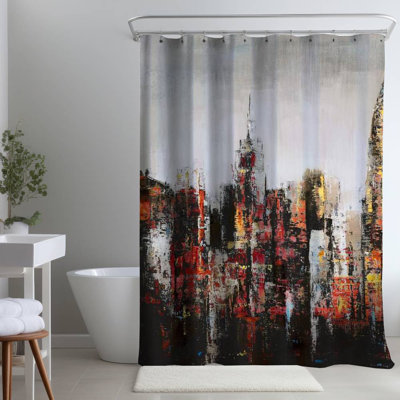 Shower Curtain CI81 – Polyester Shower Curtain, Dye Sublimation Print, 71" W × 74" L
