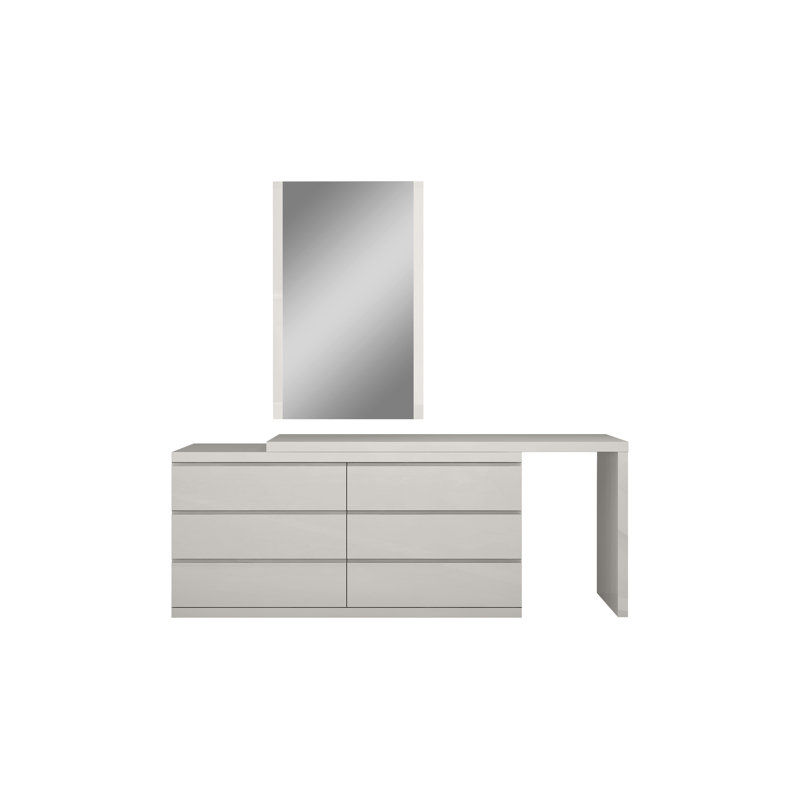 63'' W 6 - Drawer Dresser, Light Gray