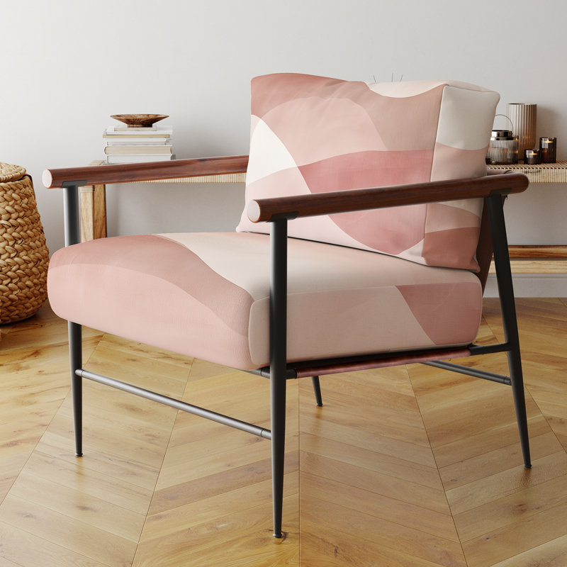 Fauteuil d'appoint Abstract Minimalisme, Brown Round Arms