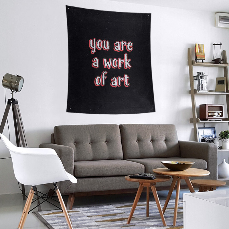 Tapisserie en polyester tableau noir quot, H 27,5 po x l 37,5 po, Rouge