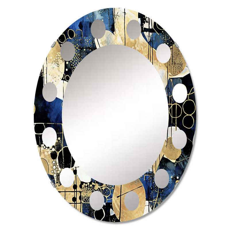 Jimenes - Miroir mural moderne ovale, 36 po x 24 po