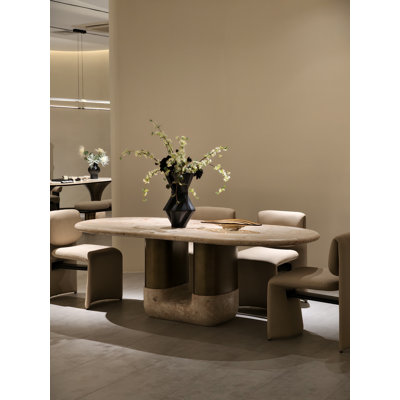 Pink Jade Natural-Finish Dining Table