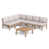 Coussin beige / structure en teck est en rupture de stock