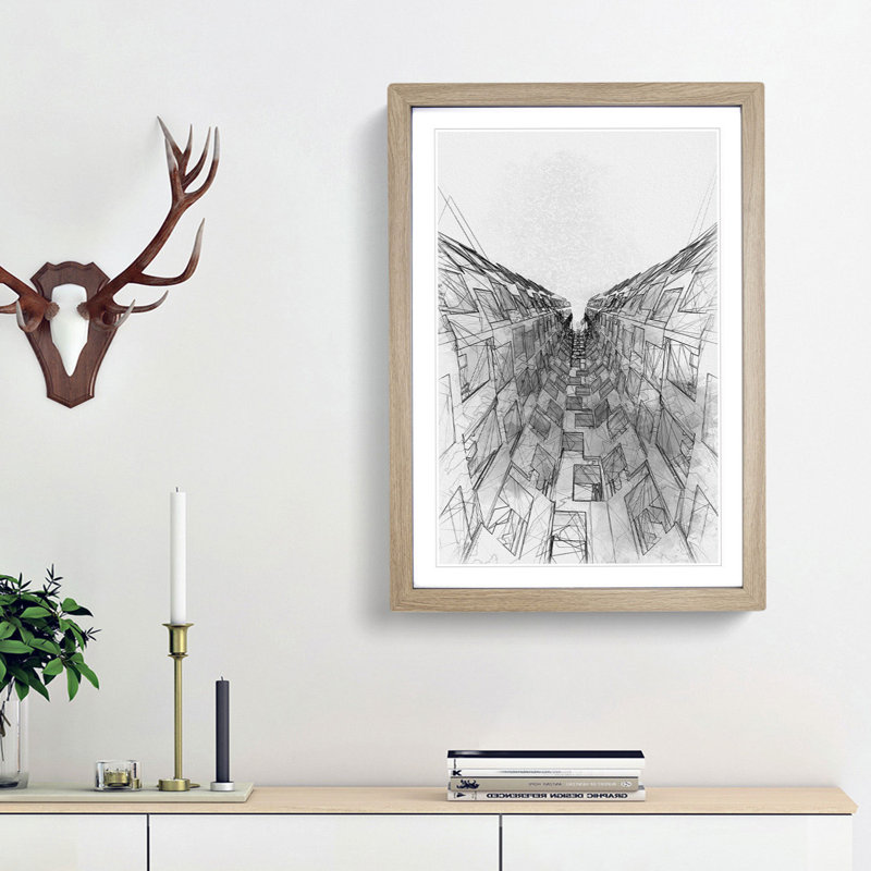 Sketching the Architecture Vol.61 - Picture Frame Drawing Print, 36cm H x 27cm W x 2cm D, Oak Framed