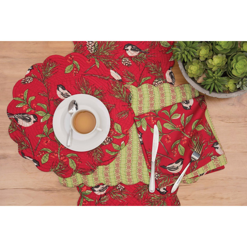 Corson Floral 100% Cotton Christmas Table Runner