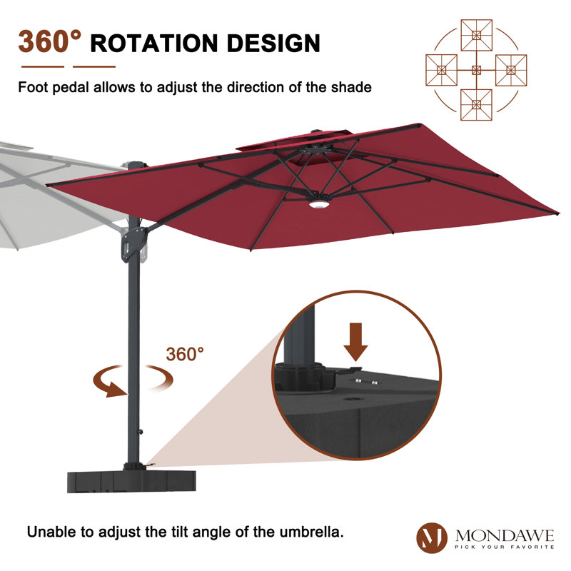 Parasol en porte-à-faux Kimberlee, Rouge