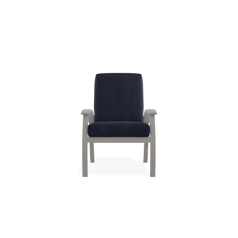 Belle Isle Outdoor Lounge Chair, Warm Gray, Spectrum Indigo Sunbrella®
