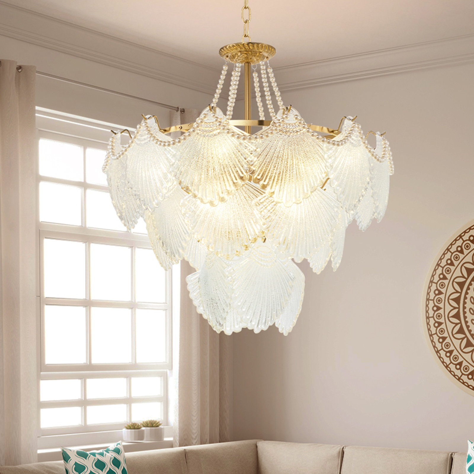 House of Hampton® Jabali 8 - Light Dimmable Tiered Chandelier with Gold Finsh & Reviews | Wayfair