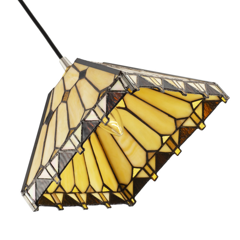 14cm H Glass Square Pendant Shade ( No Direct Attachment Method ) in Beige