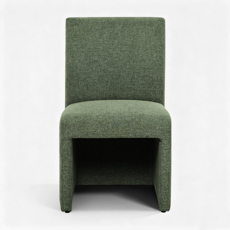 Chaise de salle à manger rembourrée, Vert