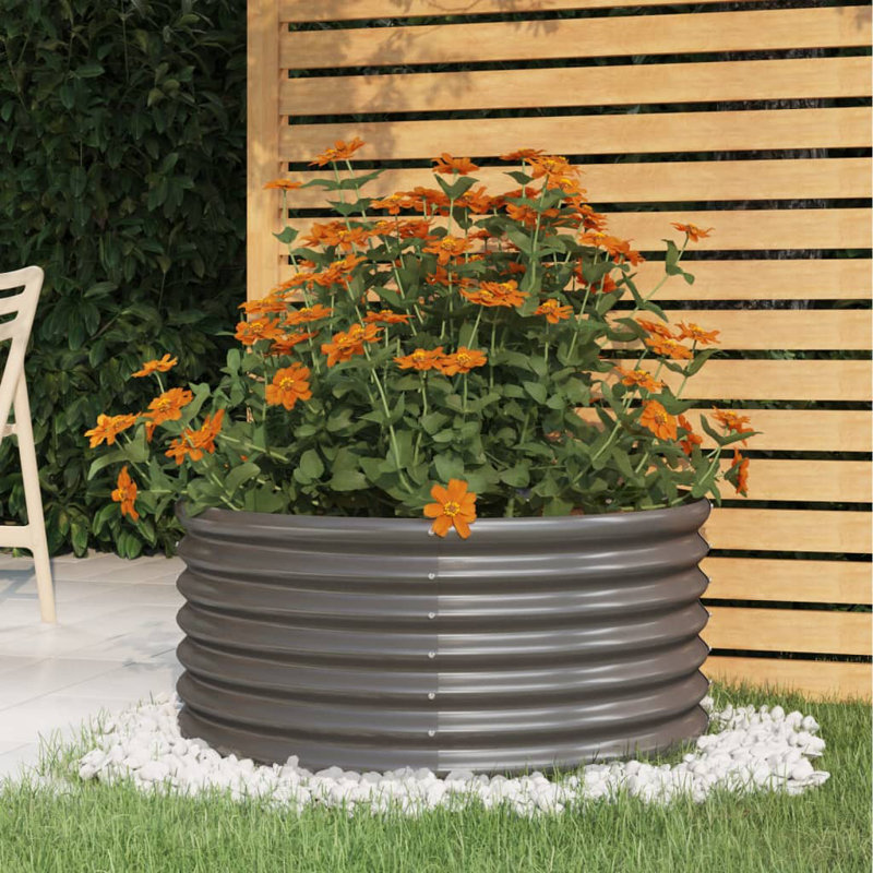 Annais Metal Planter, Anthracite, 26.8" H x 31.5" W x 31.5" D