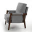 Fauteuil d'appoint à dossier haut de style moderne Mid-Century avec structure en bois massif et coussins moelleux pour le salon-2060581619