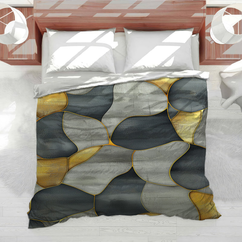Organic Flow Bedding Abstract Comforter Mediterranean, Twin Comforter