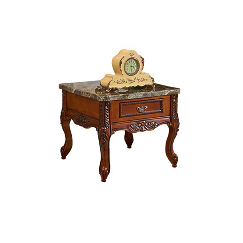 European Vintage Solid Wood End Table Single Coffee Table