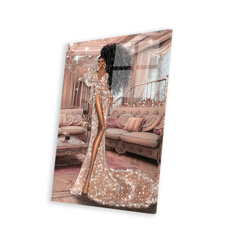 Éclat de robe imprimée sur verre acrylique, H 24 po x l 16 po x P 0,25 po