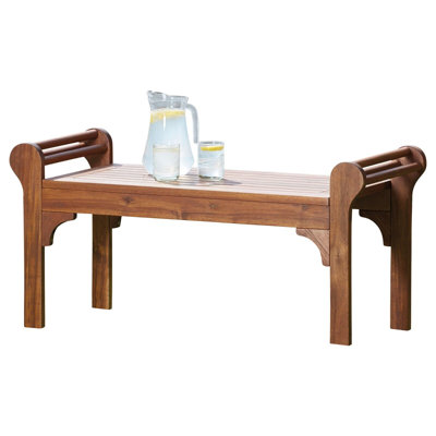 Guarino Rectangular Acacia Solid Wood Outdoor Coffee Table - 97 cm W 39 cm D