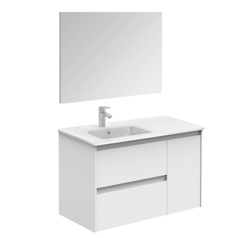 Ambra 35.6'' W Single Vanity, Matte White