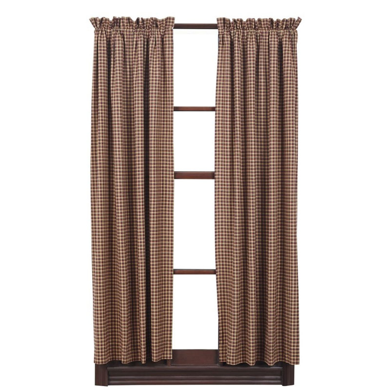 Cotton Plaid Room Darkening Rod Pocket Panel Pair