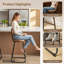 Ensemble de 3 tabourets de bar, tabourets de bar à hauteur de comptoir, tabourets de cuisine rembourrés, chaises de îlot de cuisine avec siège rembourré ovale rembourré en polyuréthane avec dossier, chaises de bar pour la cuisine, la salle à manger, le bar, le café-1928658280