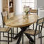 Lamantia Oval Solid Wood Top Metal Base Dining Table
