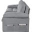 Grand lit convertible grand format avec revêtement en chenille, poche latérale et structure stable - tissu gris, rangement-97758238