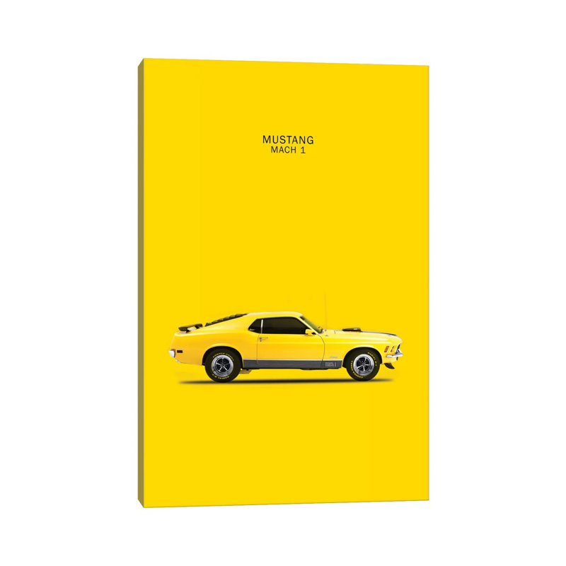 1970 Ford Mustang Mach 1 by Mark Rogan - Wrapped Canvas Painting, 101.6 cm H x 66.04 cm W x 3.175 cm D