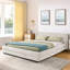 Grand lit tapissier moderne avec tiroir de rangement, structure en chenille