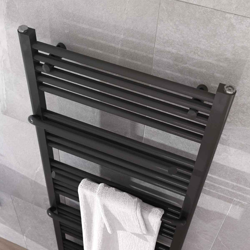 Joule Straight Towel Rail Heated Towel Rails, Anthracite, 1510mm H x 550mm W